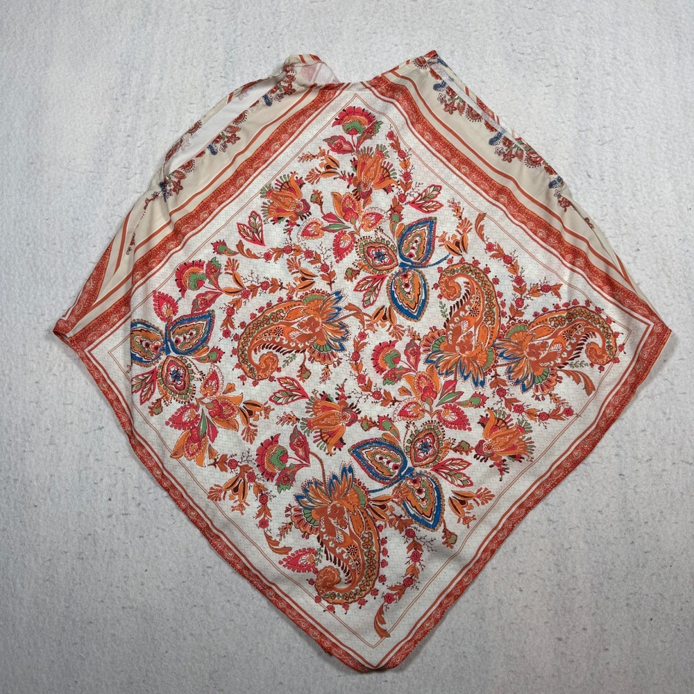Daytrip Buckle Womens XS Paisley Floral Handkerchief Hem Halter Top Orange NWT